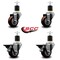 Service Caster 3'' Maroon Poly Wheel Swivel 1-7/8'' Expanding Stem Caster Set 2 Brakes, 4PK SCC-EX20S314-PPUB-MRN-2-PLB-2-178 - alternate 3